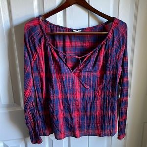 Gap long sleeve plaid shirt.  Great for the fall